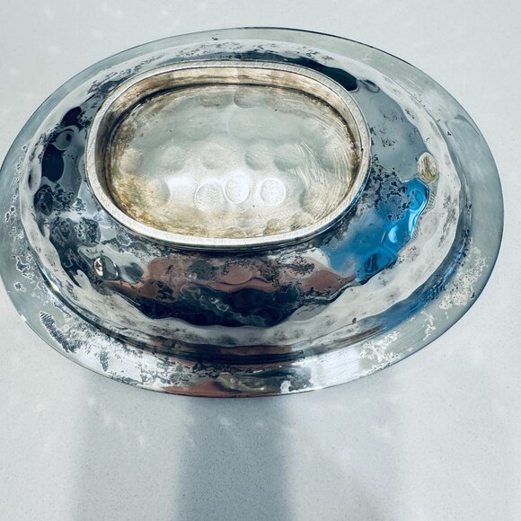 Vintage Silverplated Candy or Trinket Dish Bowl Oval Patina - Picture 9 of 9